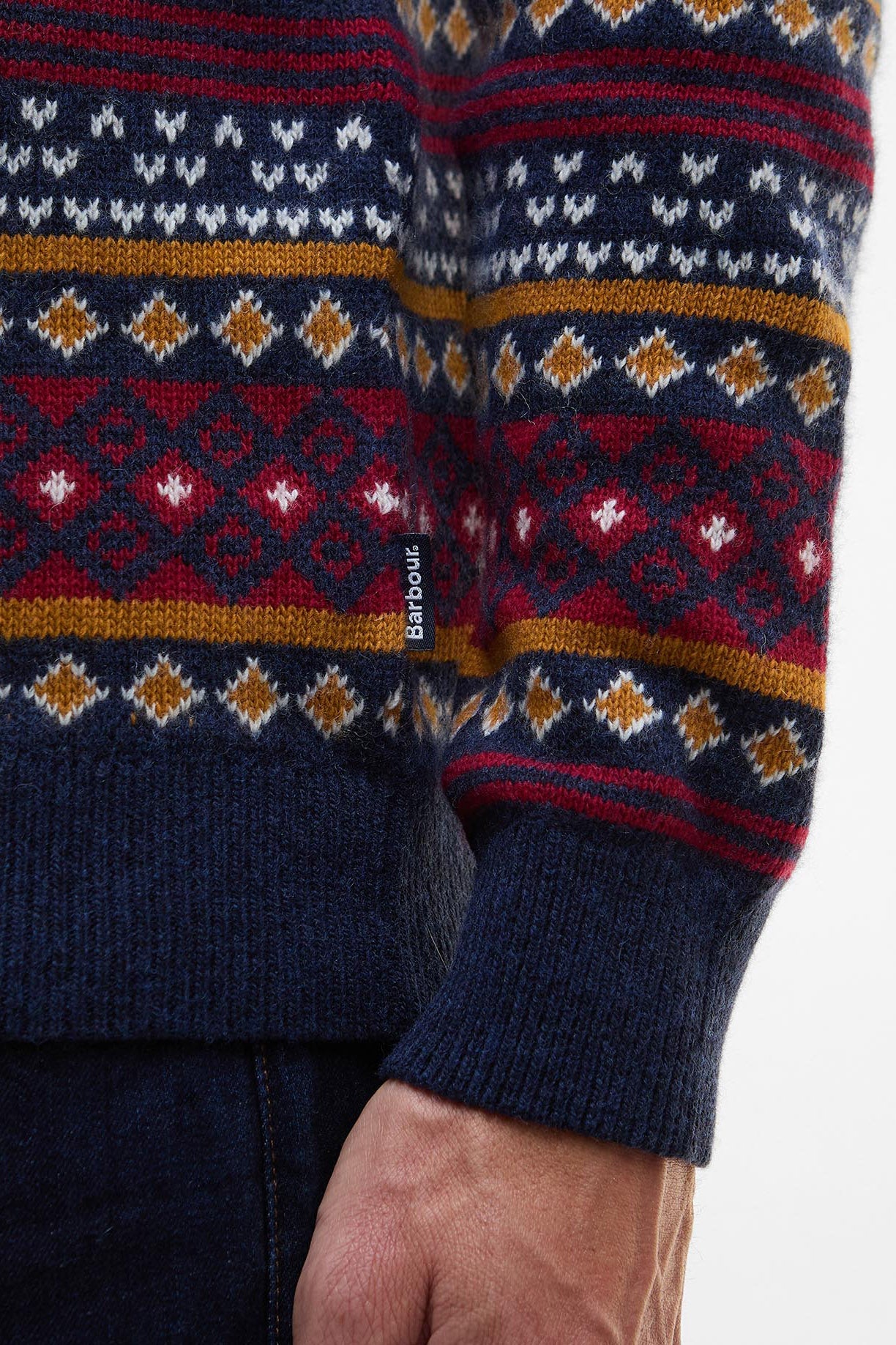 Barbour Easdale Fair Isle Wool Blend Jumper - Navy