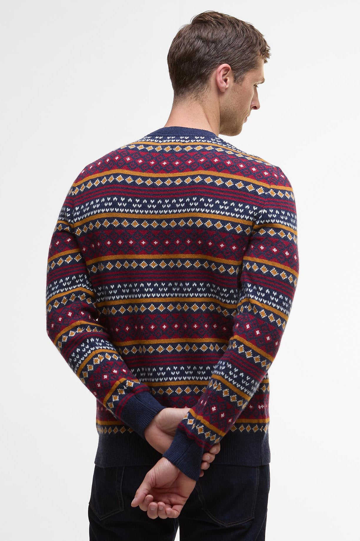 Barbour Easdale Fair Isle Wool Blend Jumper - Navy