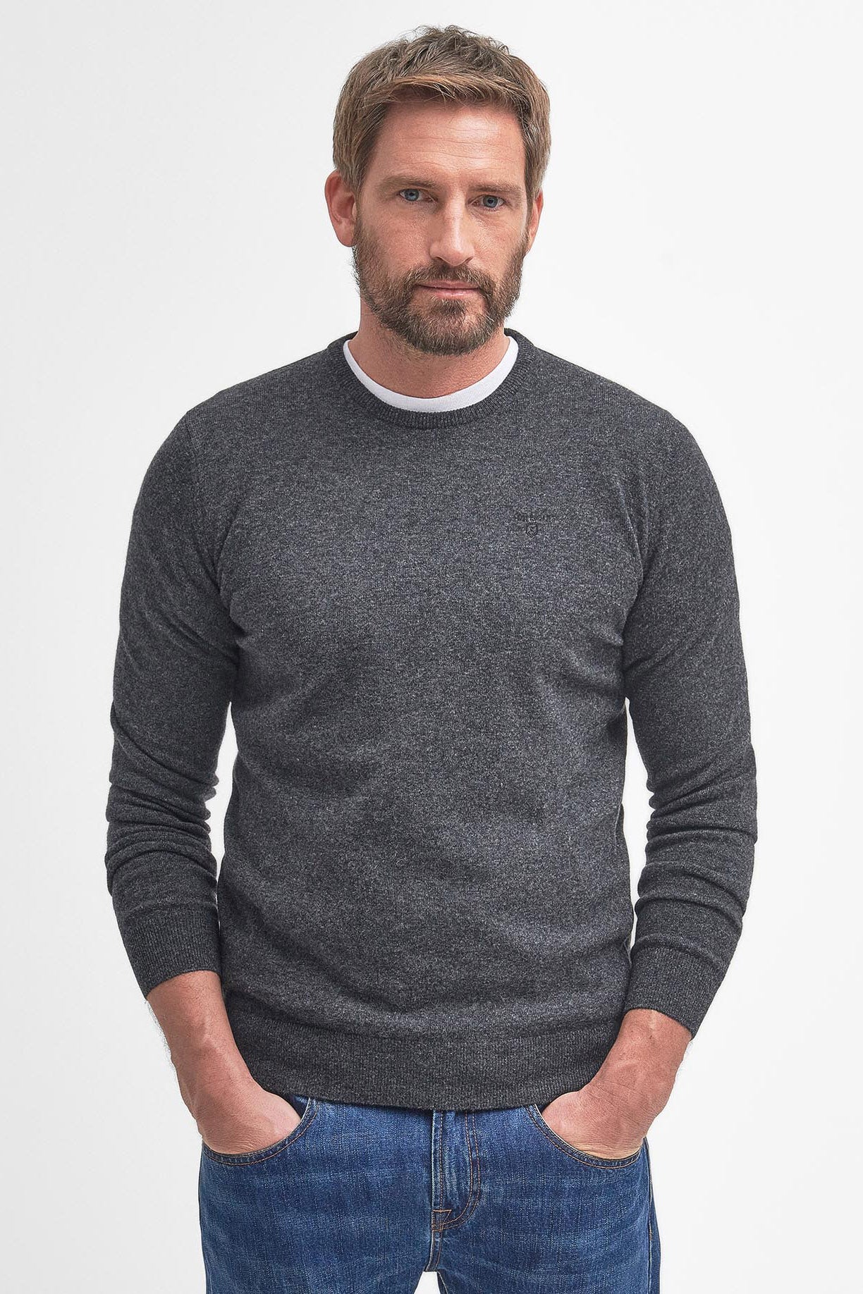Barbour Essential Crew Neck Jumper - Charcoal