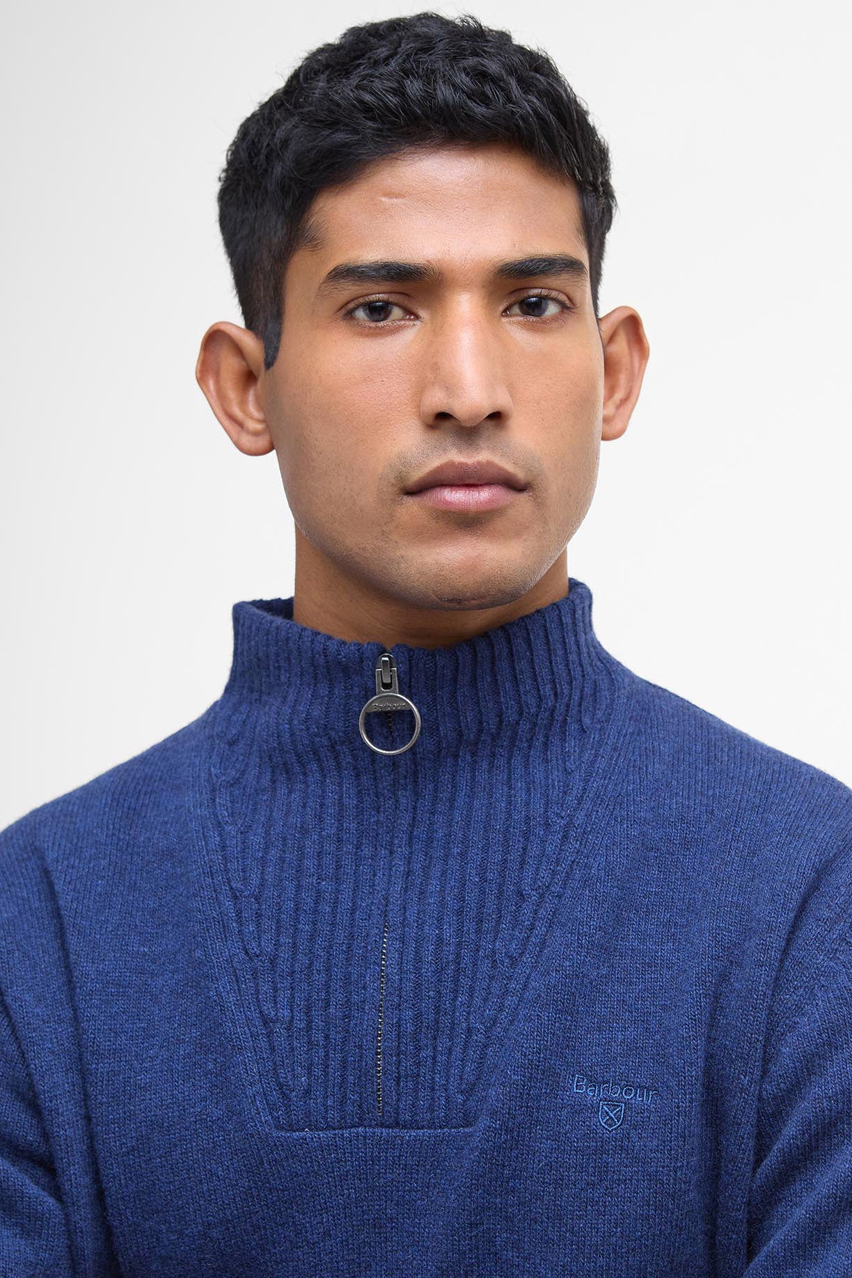 Barbour Essential Half-Zip Jumper - Atlantic Blue