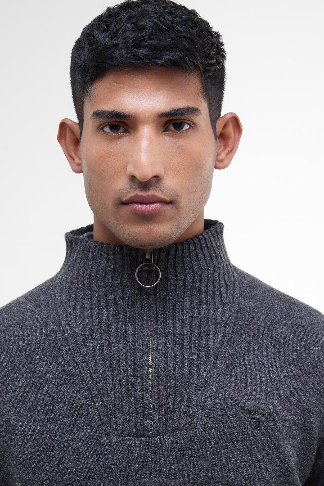 Barbour Essential Half-Zip Jumper - Charcoal