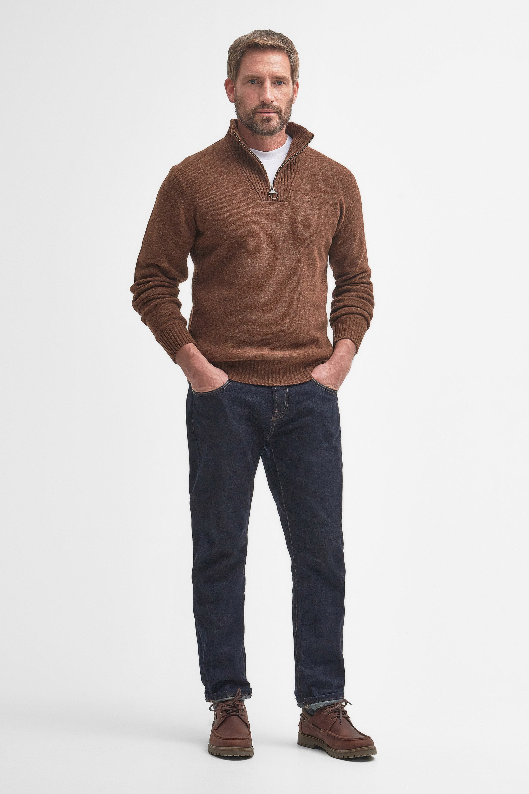 Barbour Essential Half-Zip Jumper - Sandstone