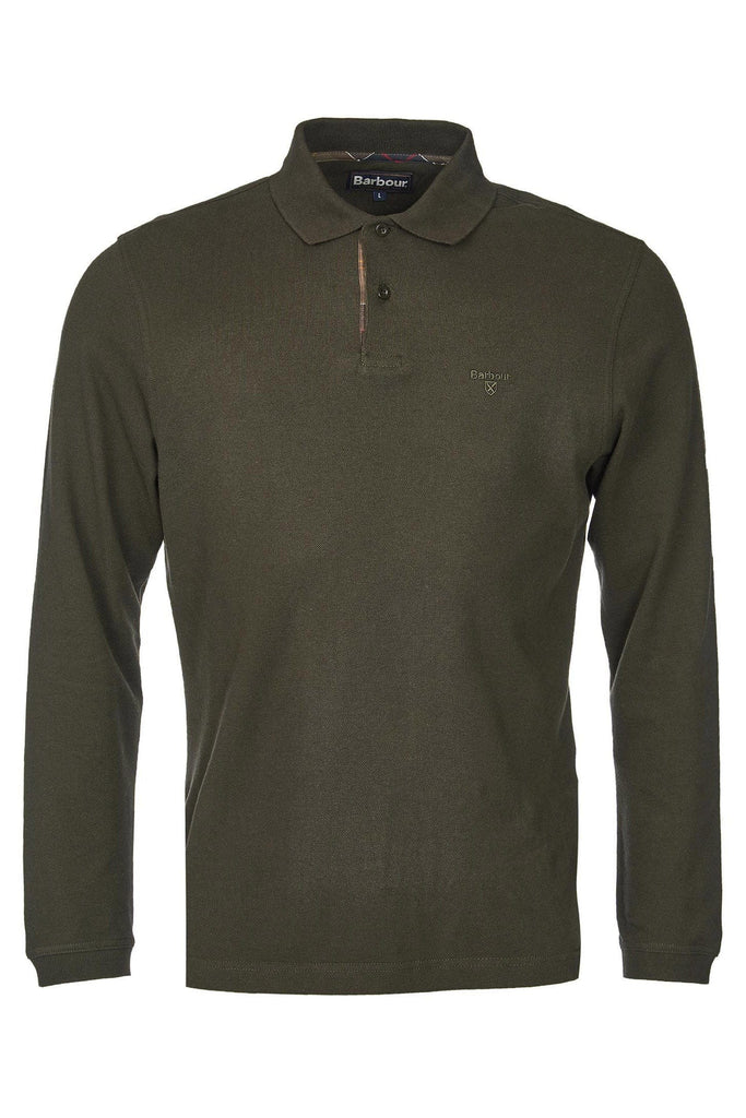 Barbour Essential Long Sleeve Sports Polo - Forest