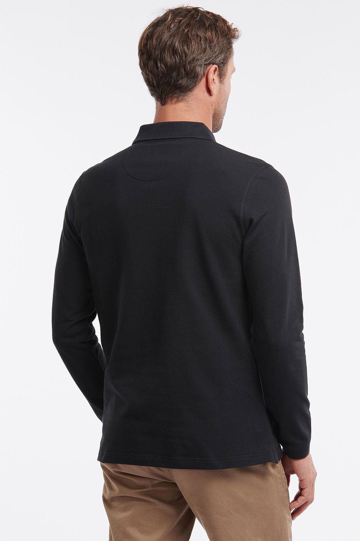 Barbour Essential Long Sleeve Sports Polo Shirt - Black