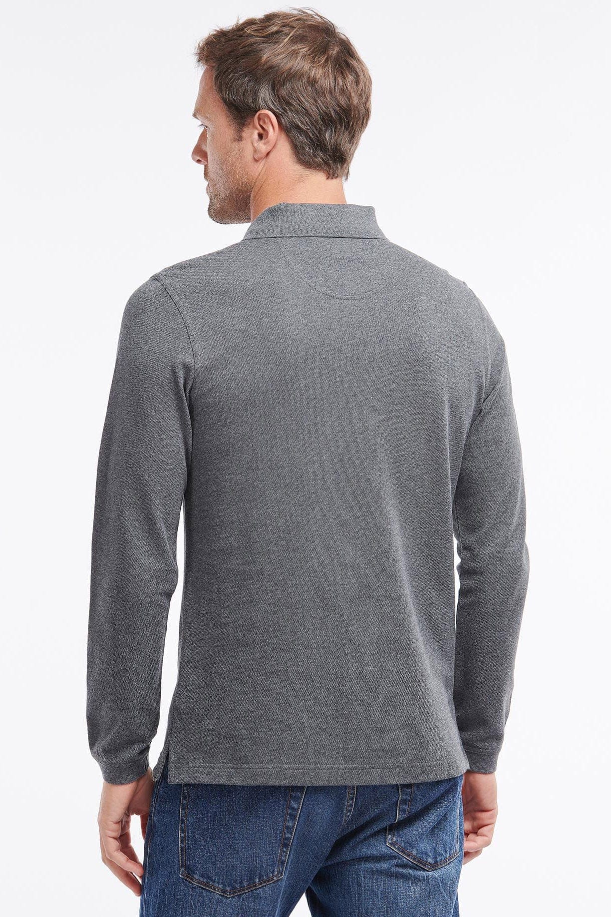 Barbour Essential Long Sleeve Sports Polo Shirt - Slate Marl