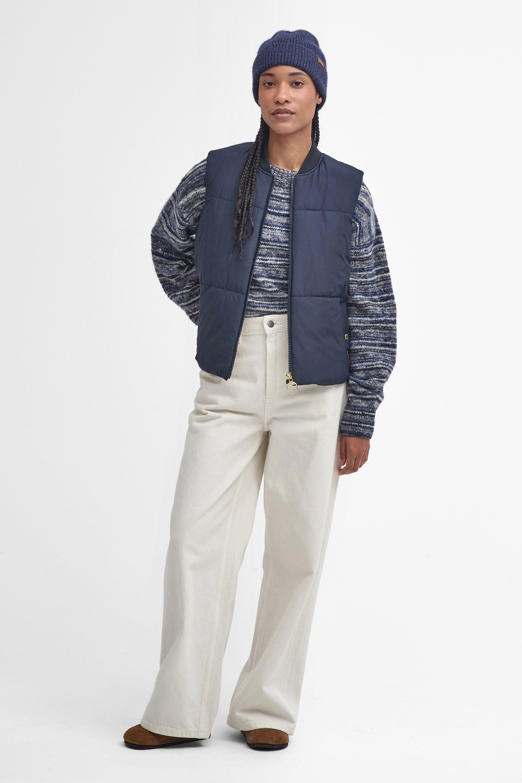 Barbour Fay Gilet - Dark Navy/Military Brown/Light Sand