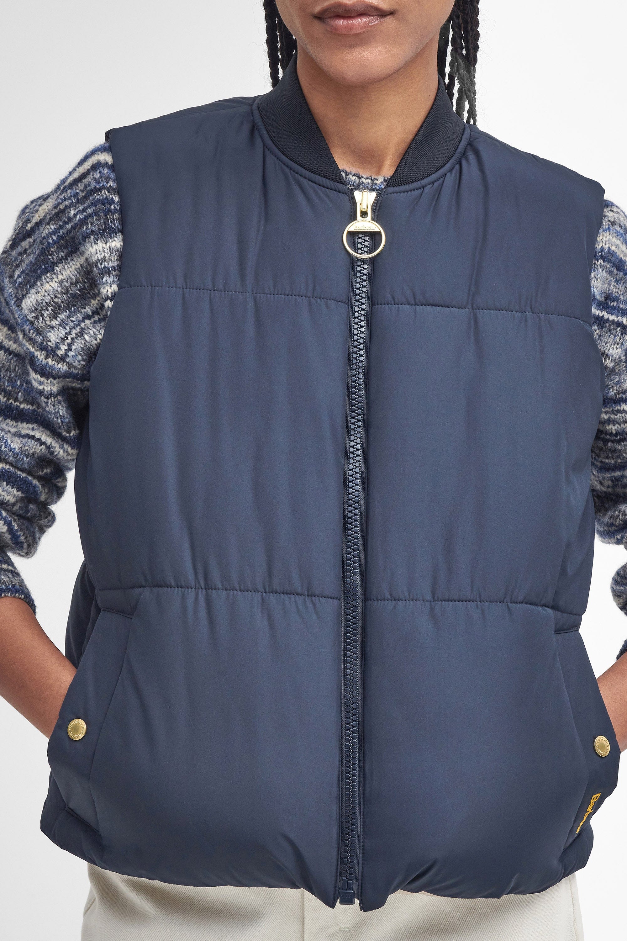 Barbour Fay Gilet - Dark Navy/Military Brown/Light Sand