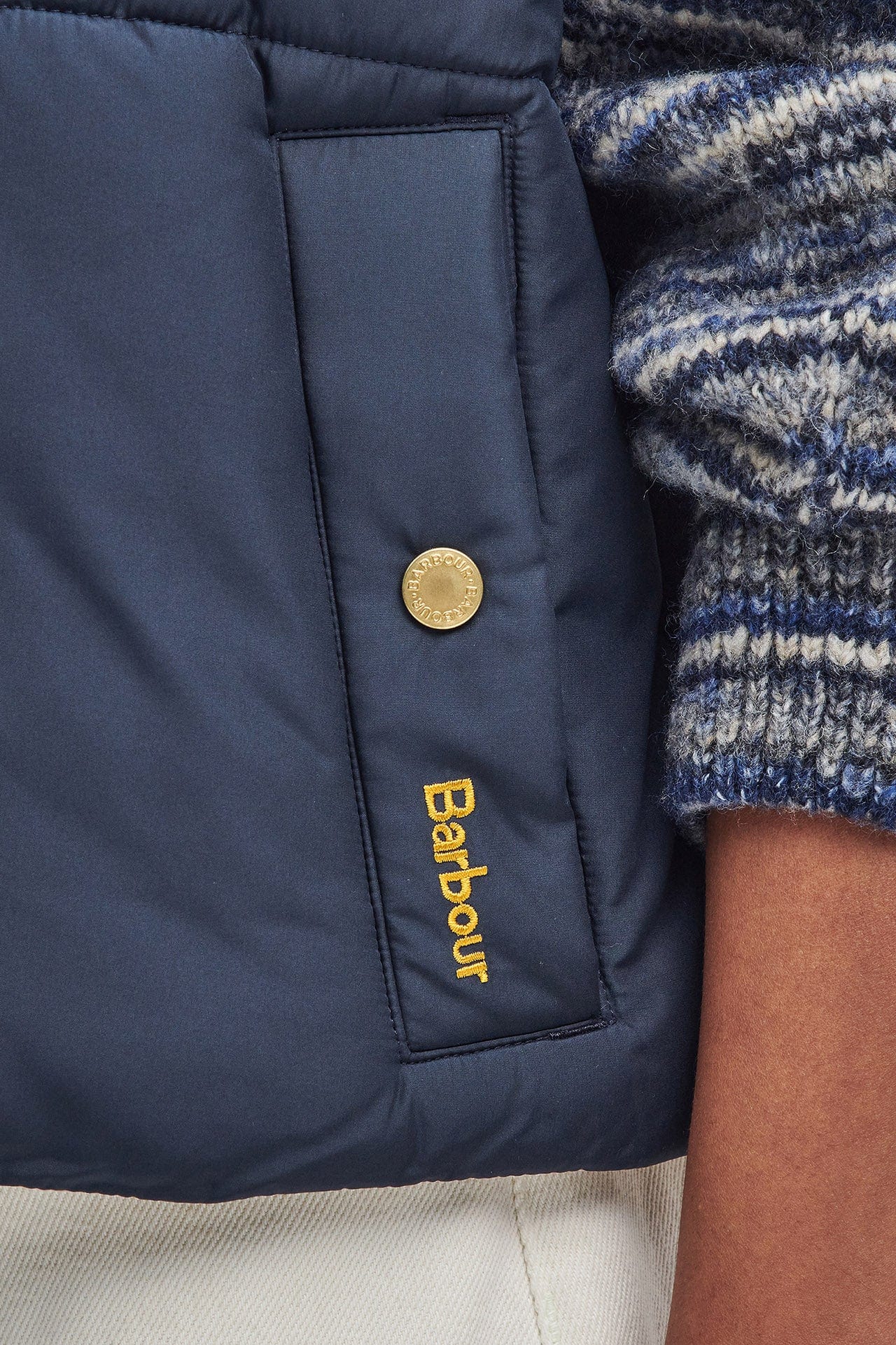 Barbour Fay Gilet - Dark Navy/Military Brown/Light Sand