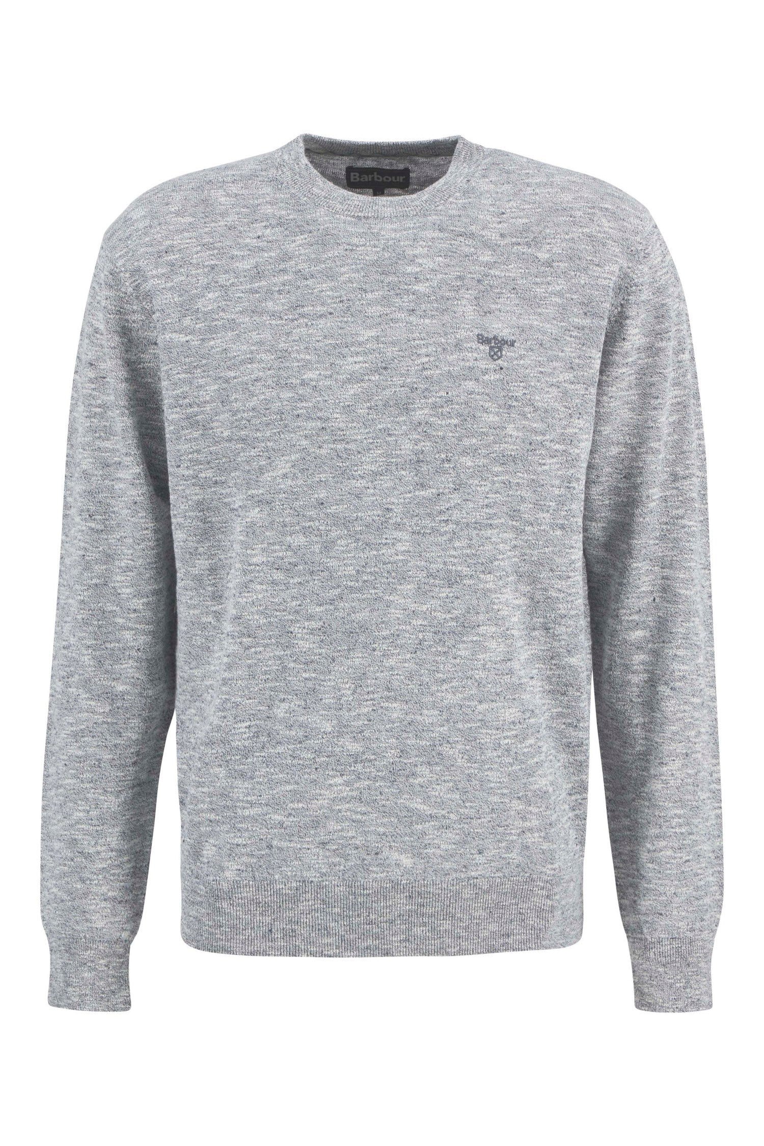 Barbour Flaxby Linen Blend Crew Neck Jumper - Navy