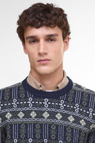 Barbour Grangetown Fair Isle Crew Neck Jumper - Inky Blue