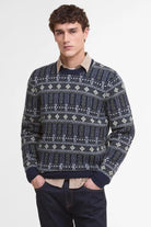 Barbour Grangetown Fair Isle Crew Neck Jumper - Inky Blue