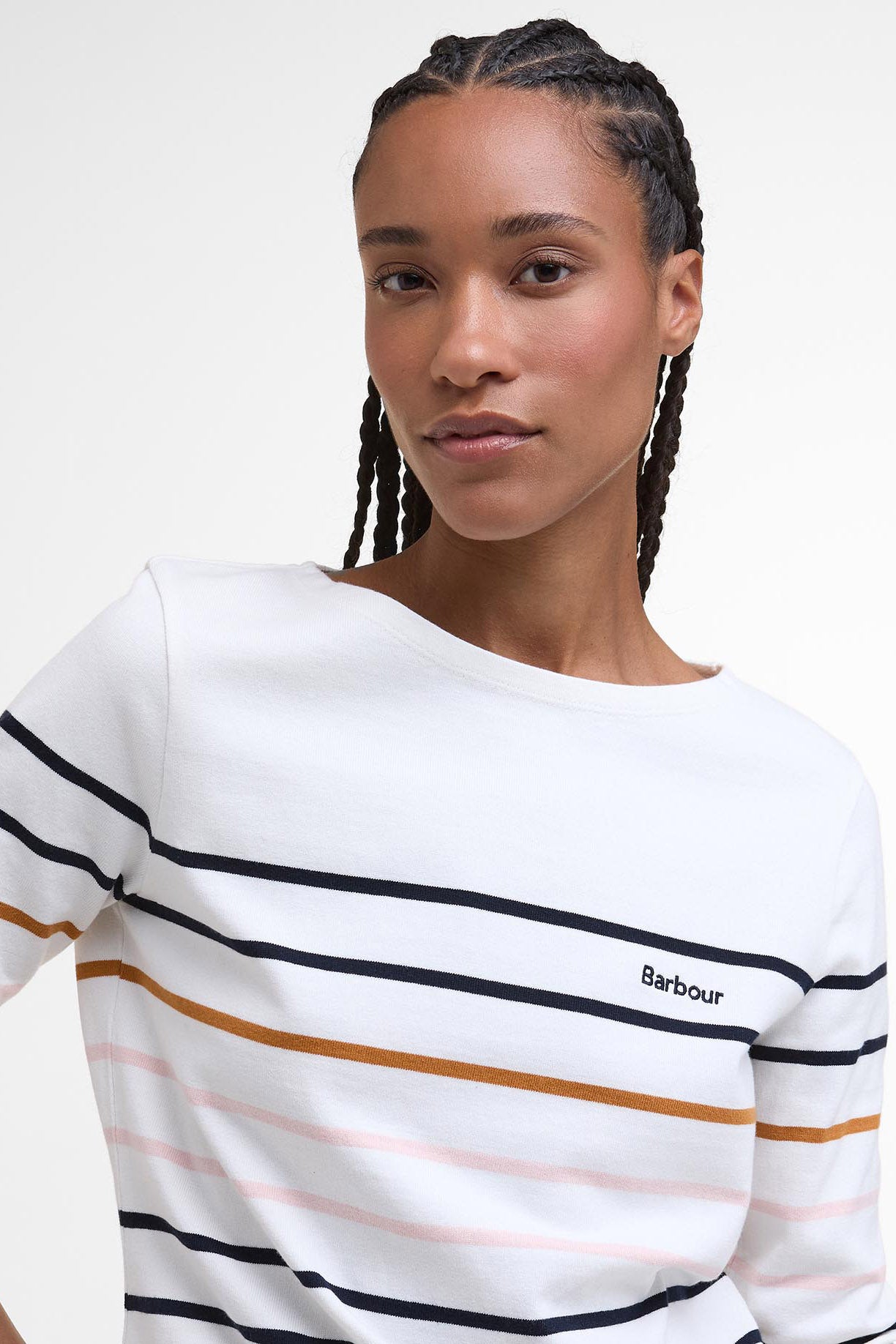 Barbour Hawkins Striped Long Sleeve T-Shirt - Cloud Stripe