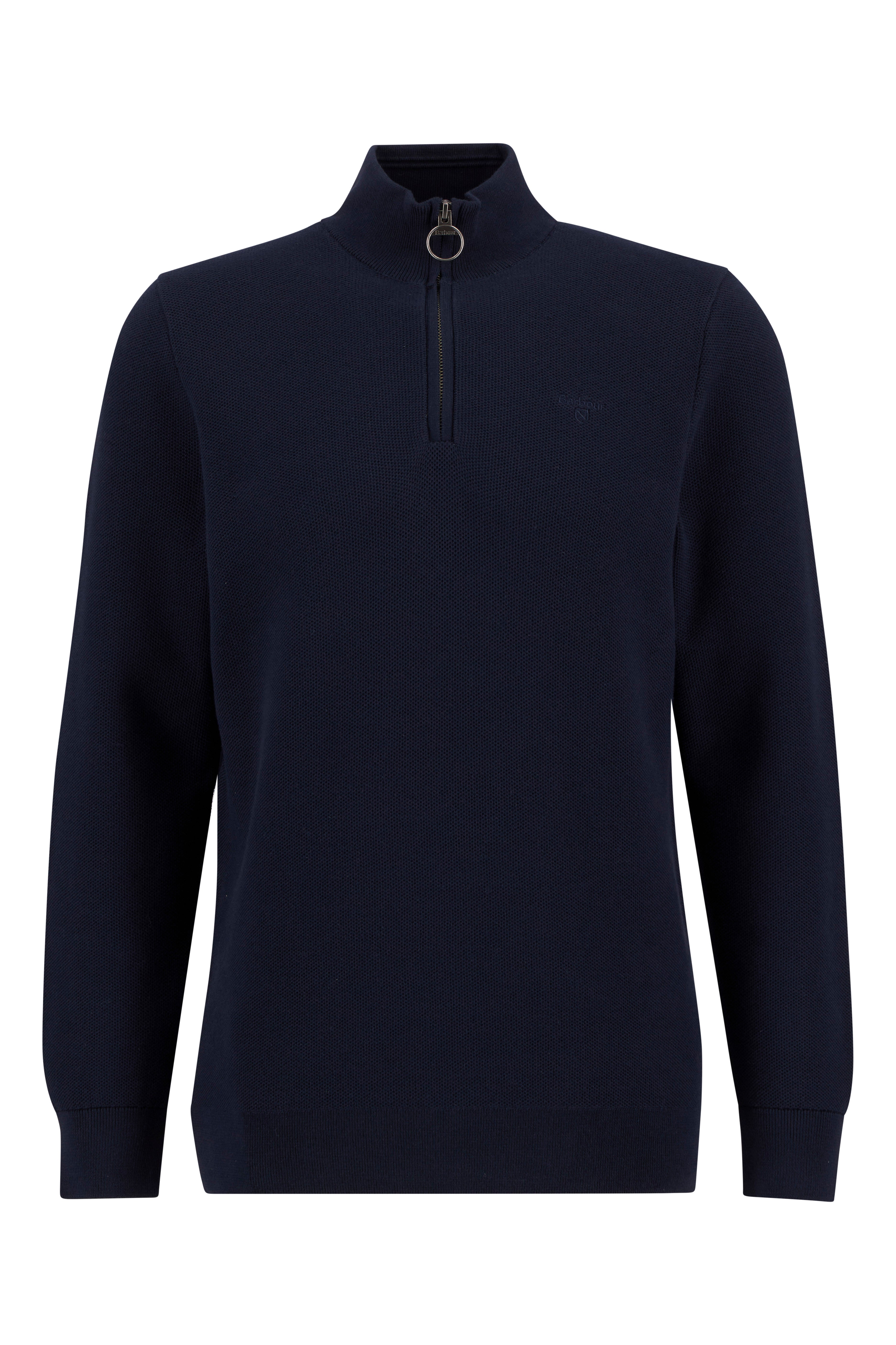 Barbour Honeycomb Half Zip Knitted Jumper - Navy