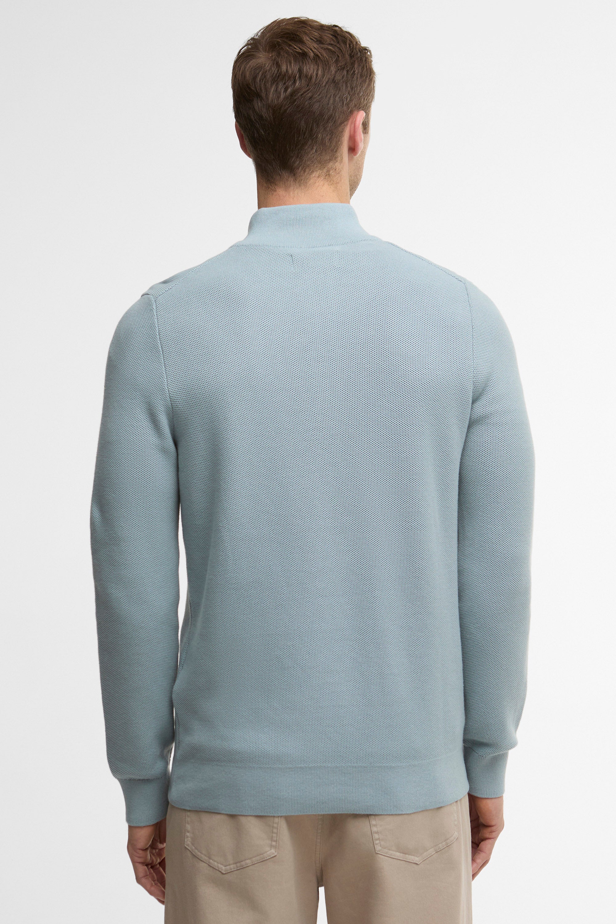 Barbour Honeycomb Half Zip Knitted Jumper - Slate