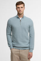 Barbour Honeycomb Half Zip Knitted Jumper - Slate