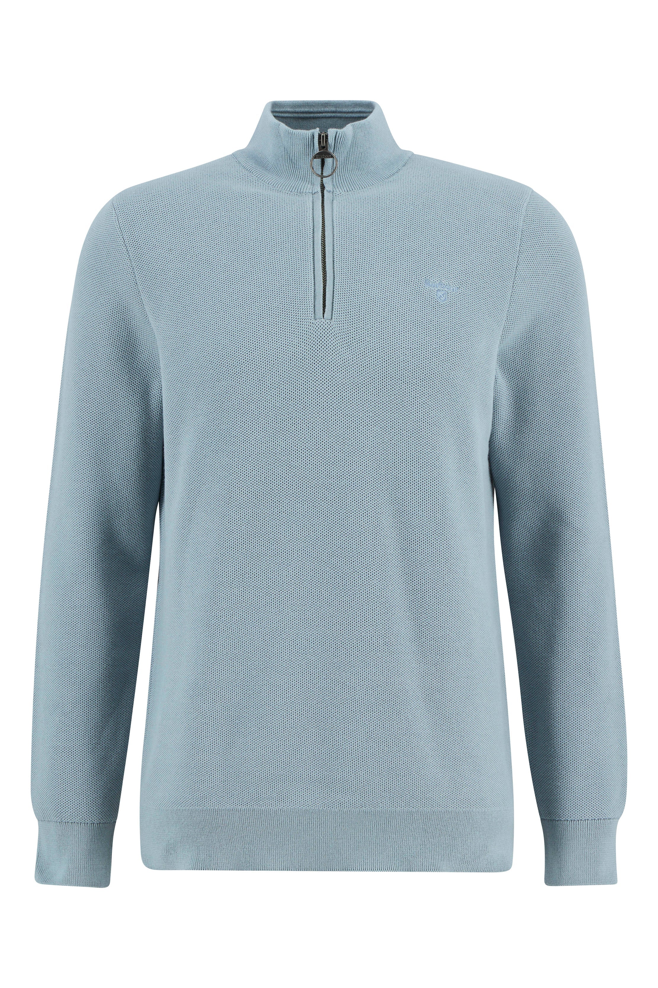 Barbour Honeycomb Half Zip Knitted Jumper - Slate