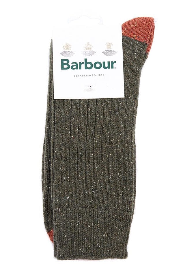 Barbour Houghton Sock - Olive/Burnt Orange