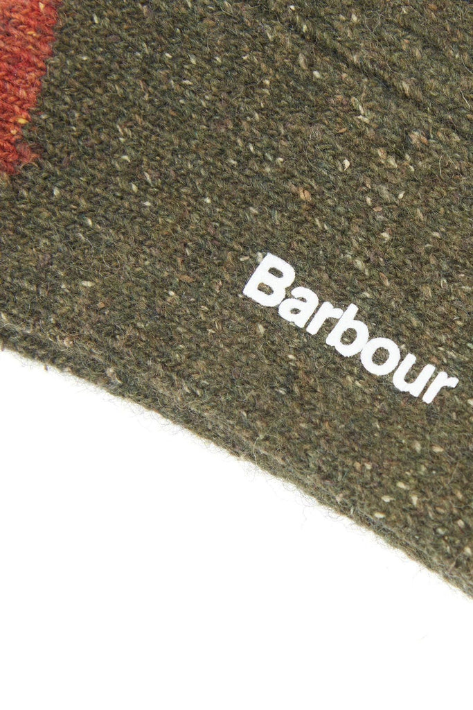 Barbour Houghton Sock - Olive/Burnt Orange