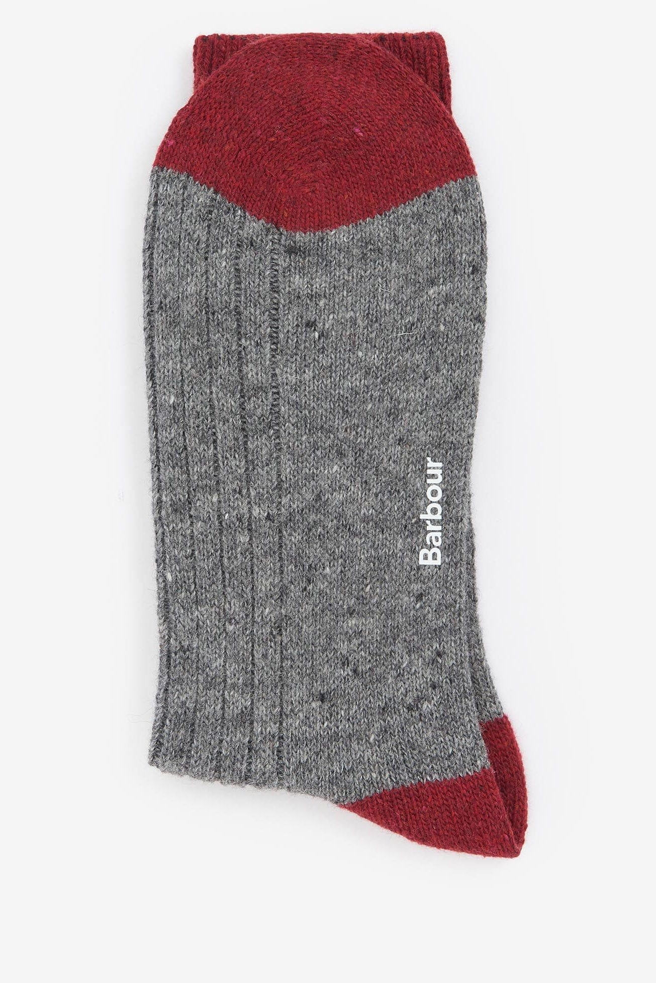 Barbour Houghton Socks - Mid Grey/Red