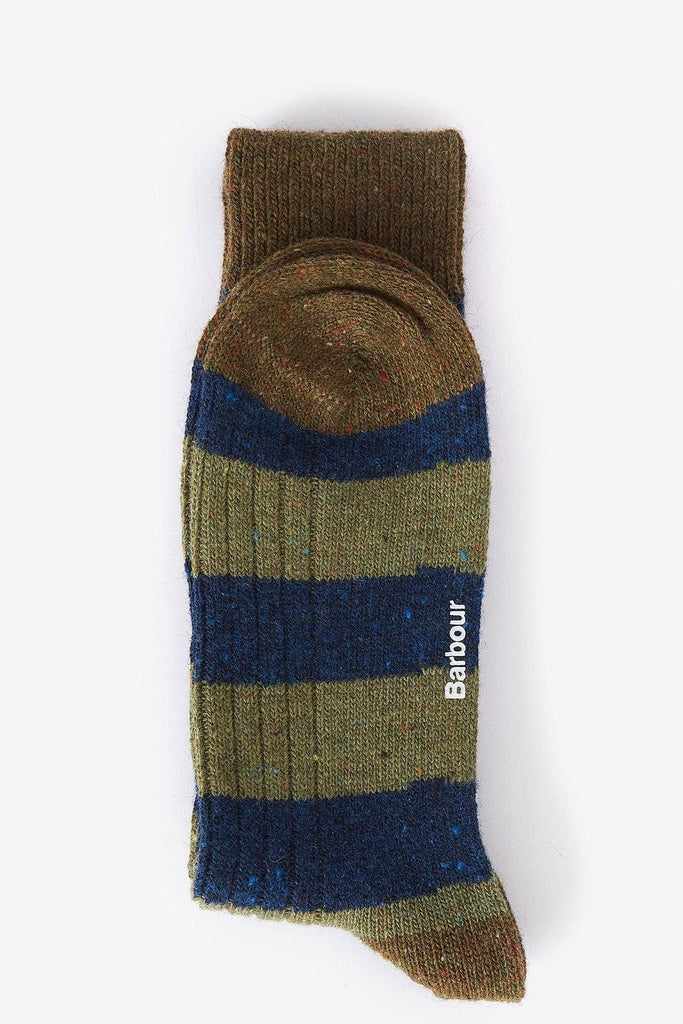 Barbour Houghton Stripe Sock - Bleached Olive/Navy