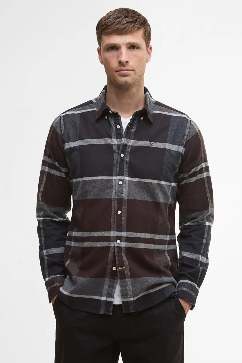 Barbour Iceloch Tailored Brushed Cotton Shirt - Midnight Oak Tartan