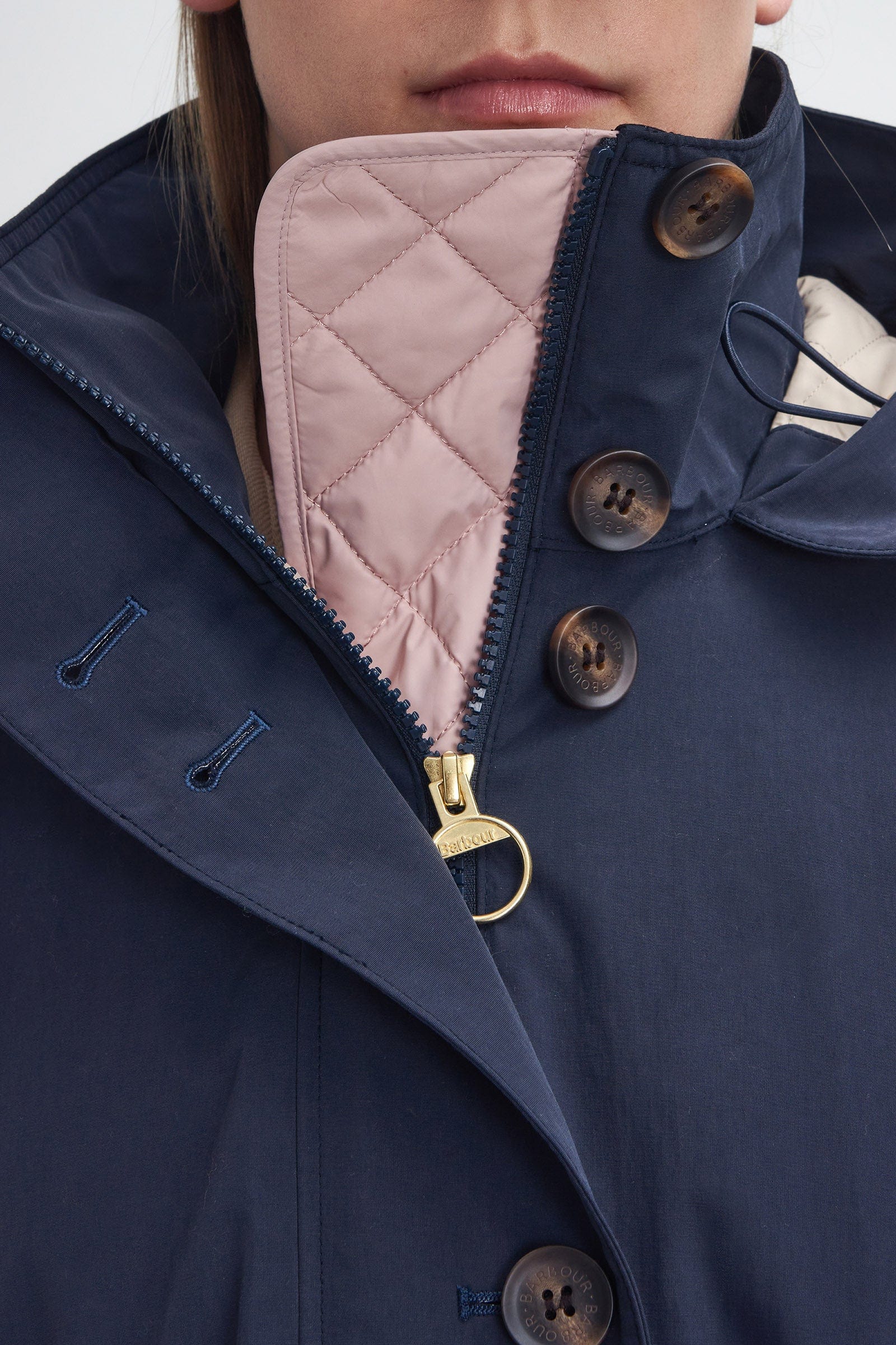 Barbour Iris Waterproof Jacket - Dark Navy/Light Sand/Military Brown