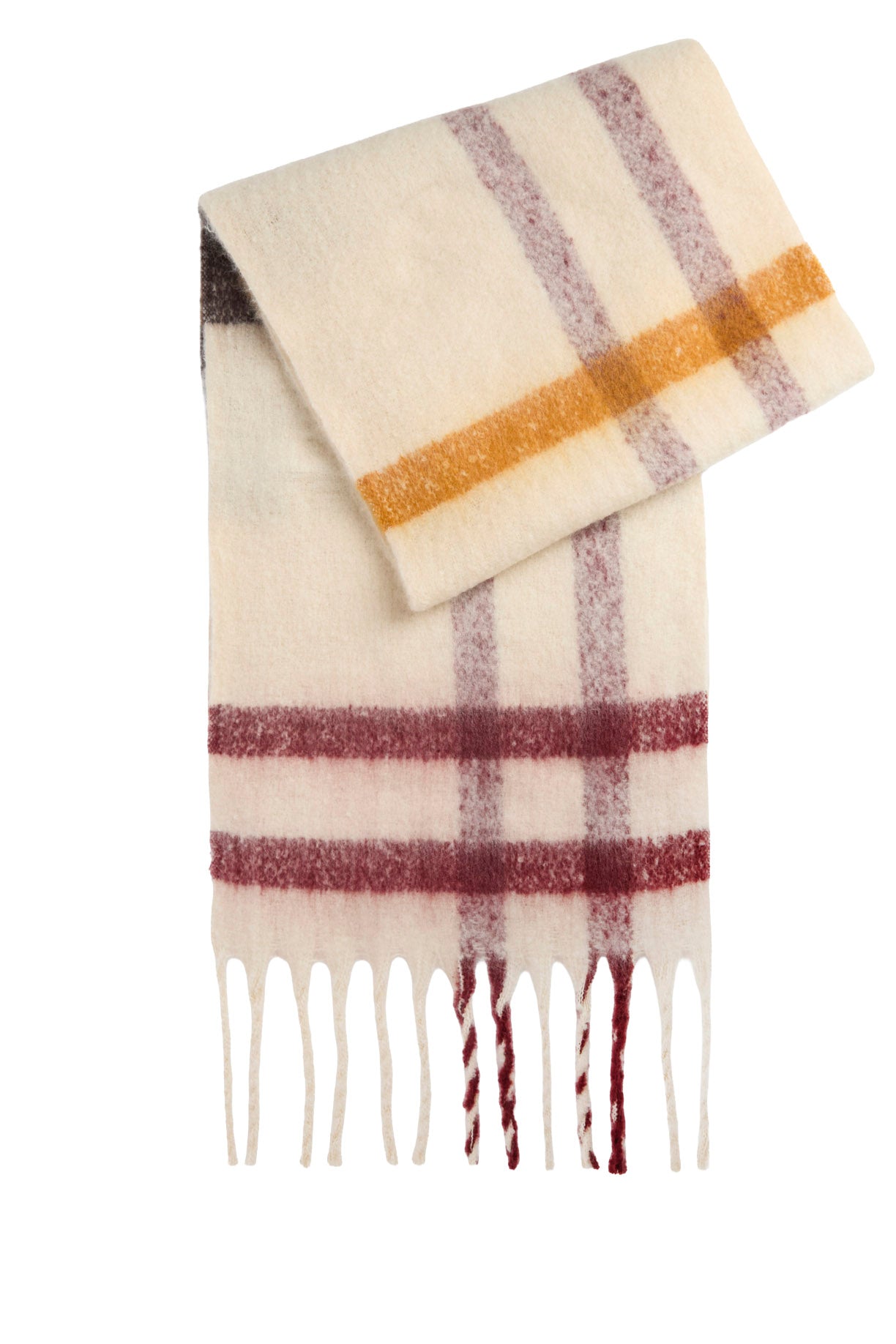 Barbour Isla Tartan Bobble Scarf - Ecru Muted Tartan LSC0293_TN30_OS