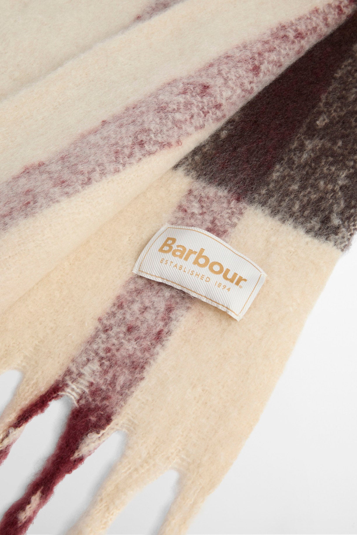 Barbour Isla Tartan Bobble Scarf - Ecru Muted Tartan LSC0293_TN30_OS