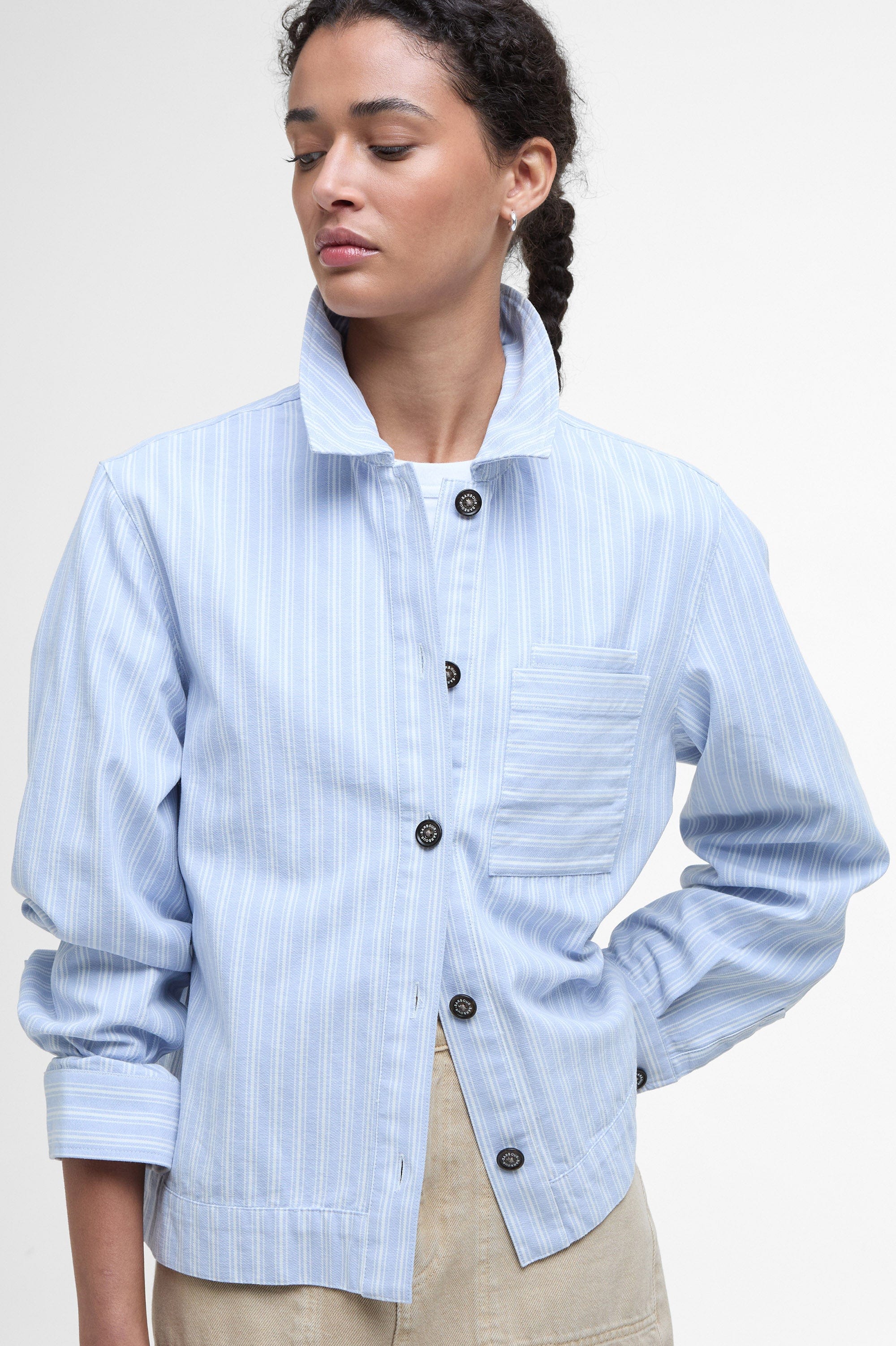 Barbour June Overshirt - Chambray Stripe
