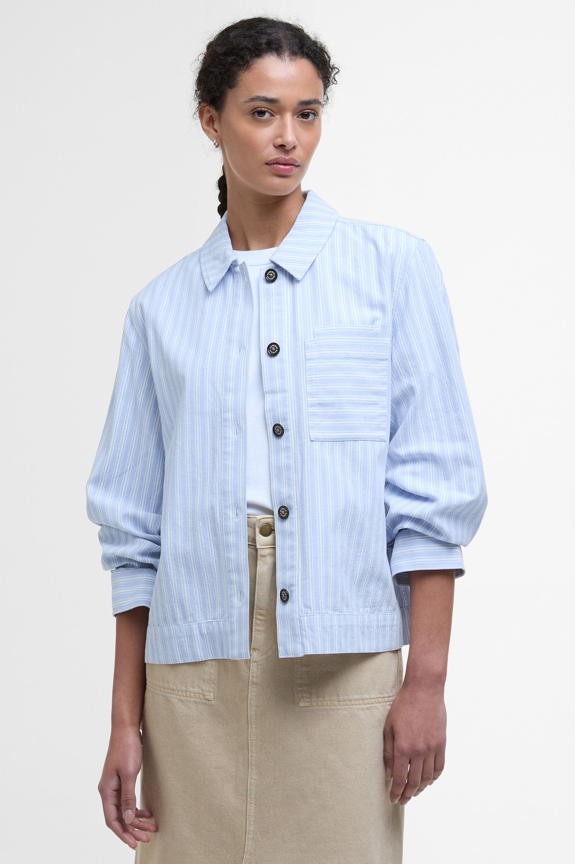 Barbour June Overshirt - Chambray Stripe