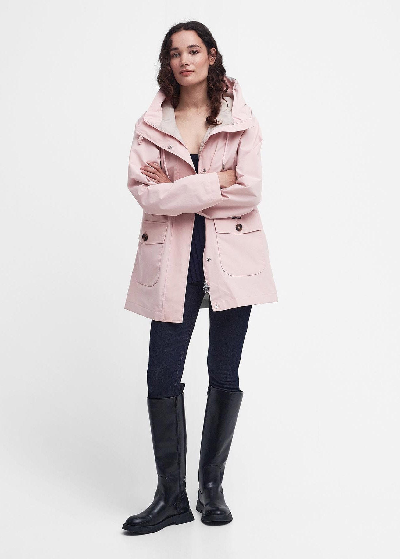 Barbour Lansdowne Waterproof Jacket - Shell Pink – Potters of Buxton
