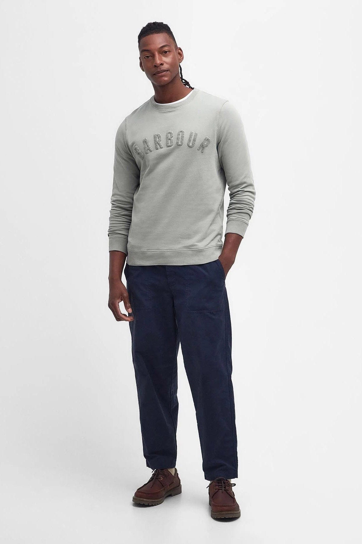 Barbour Large Logo Sweatshirt - Forest Fog