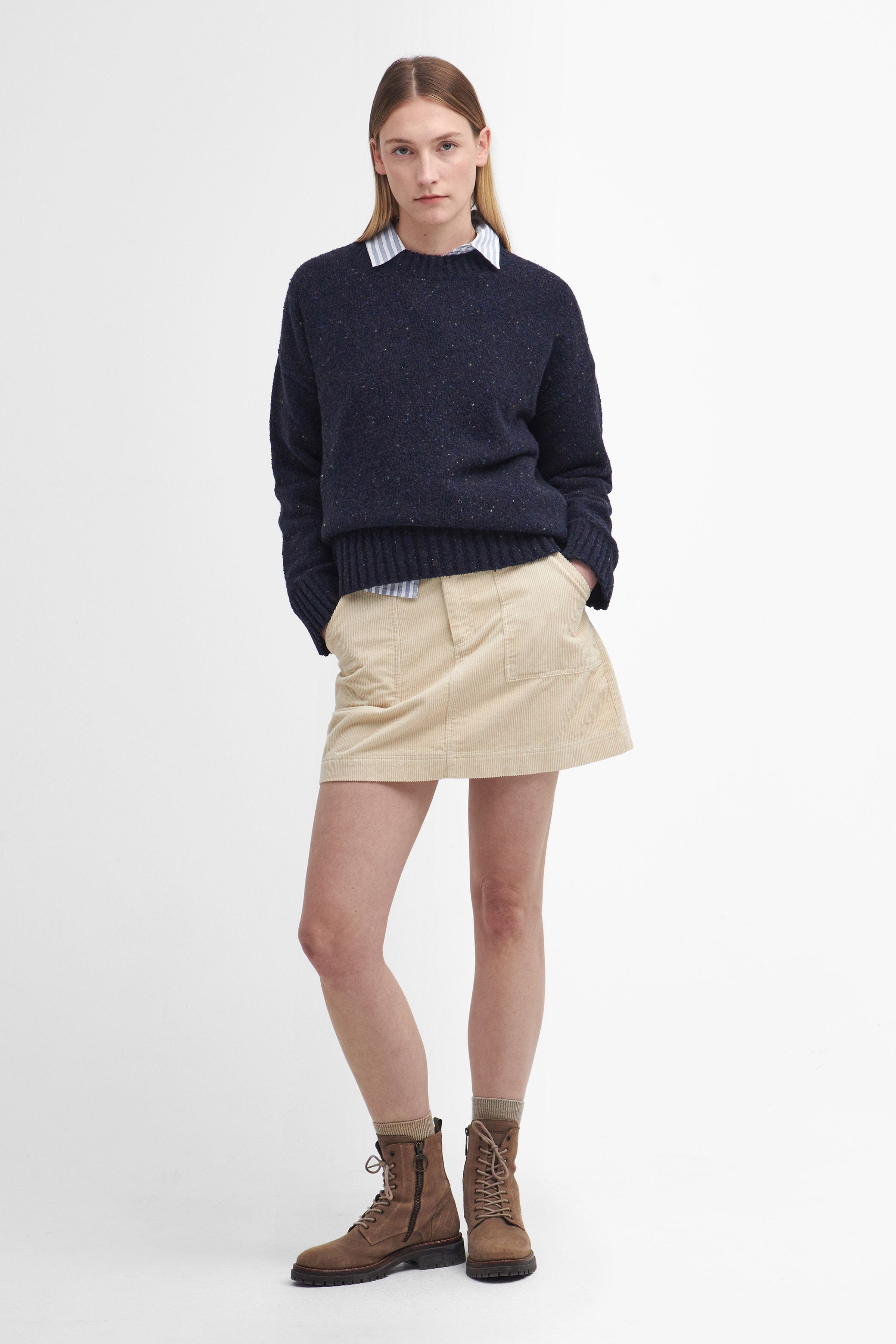 Barbour Lavensdale Crew Knitted Jumper - Navy