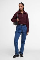 Barbour Lavensdale Half-Zip Jumper - Black Cherry