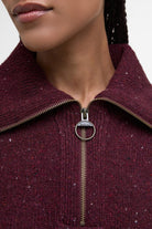 Barbour Lavensdale Half-Zip Jumper - Black Cherry