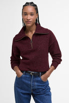 Barbour Lavensdale Half-Zip Jumper - Black Cherry