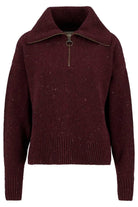 Barbour Lavensdale Half-Zip Jumper - Black Cherry