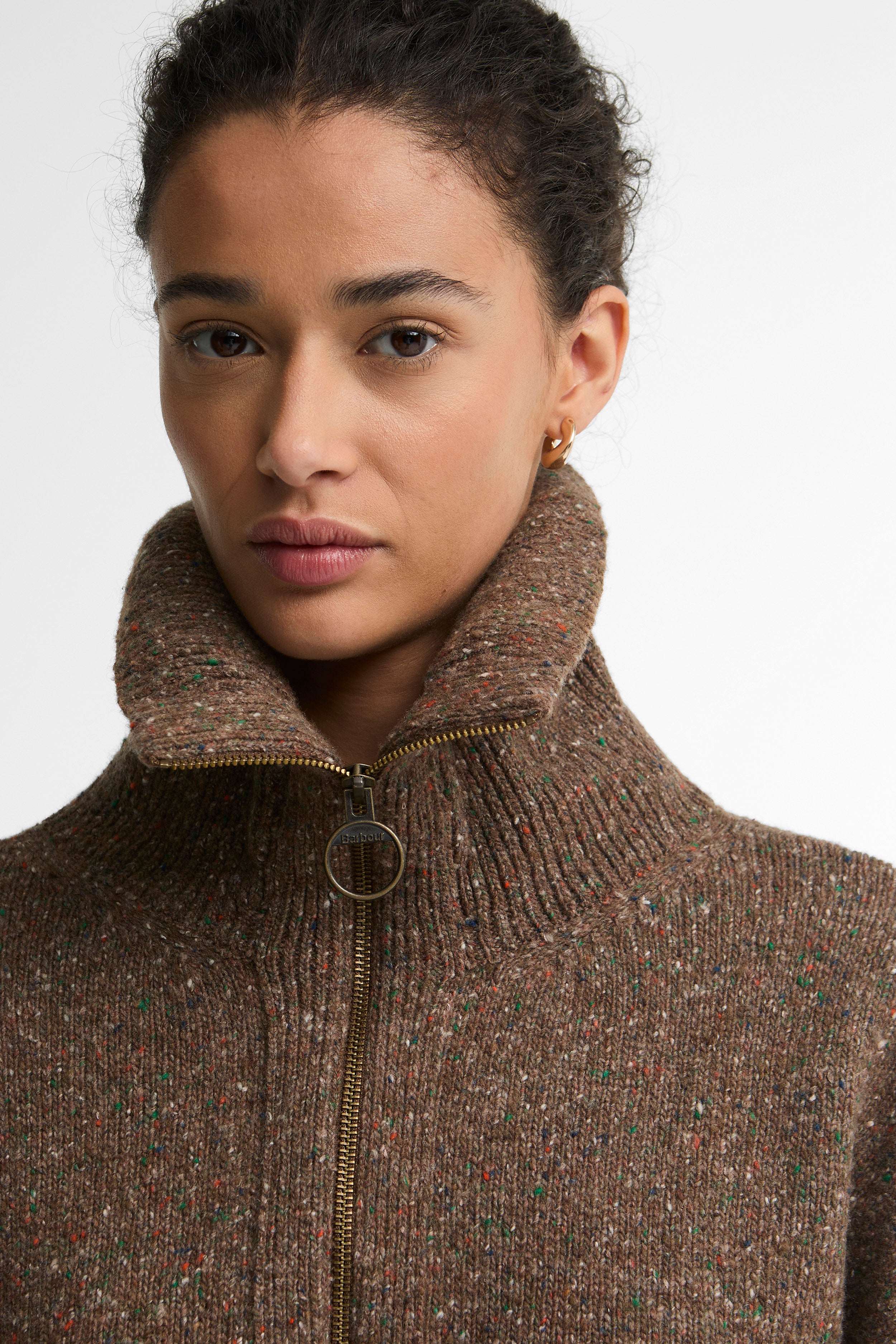 Barbour Lavensdale Half Zip Jumper - Deep Camel