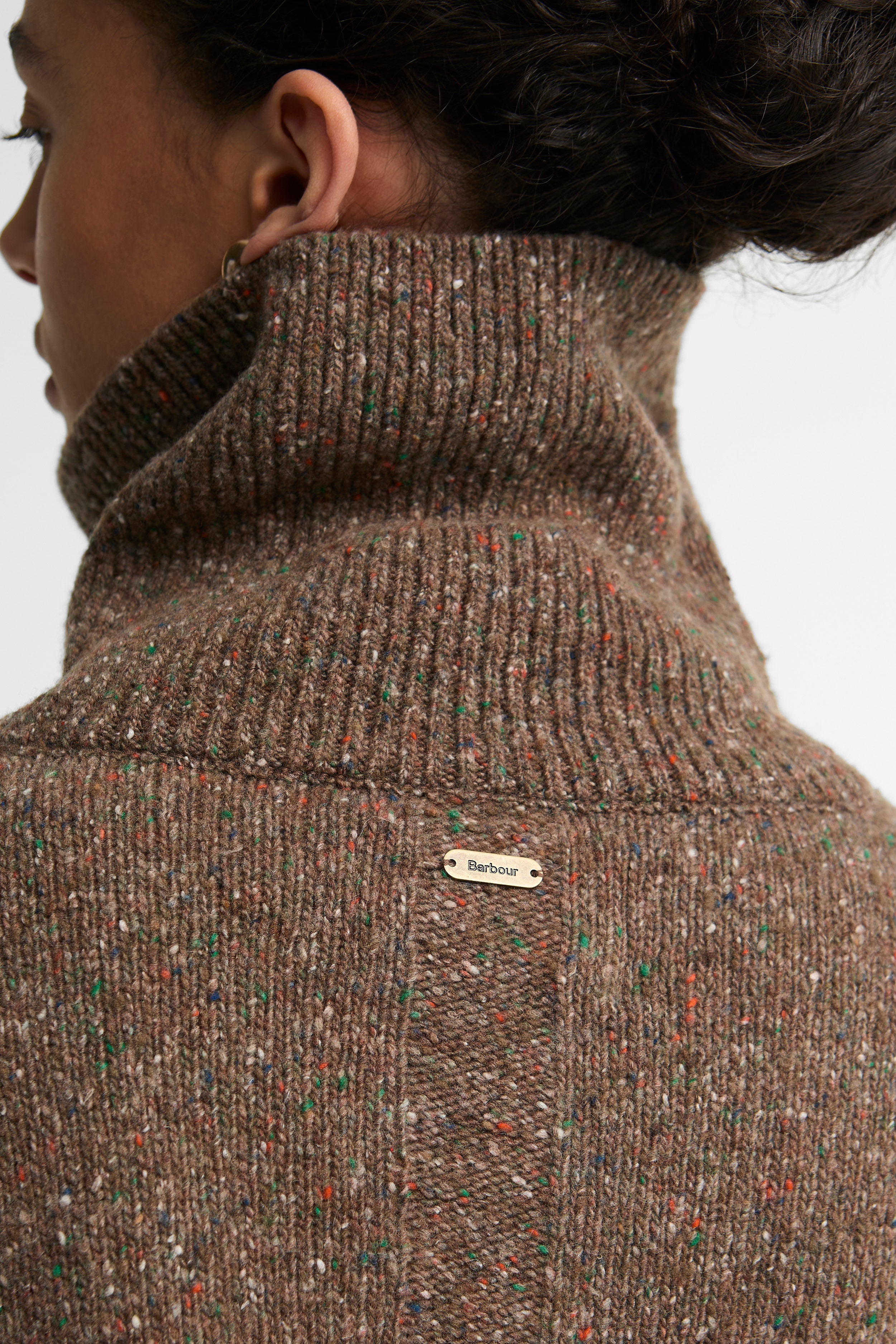 Barbour Lavensdale Half Zip Jumper - Deep Camel