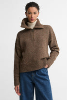 Barbour Lavensdale Half Zip Jumper - Deep Camel