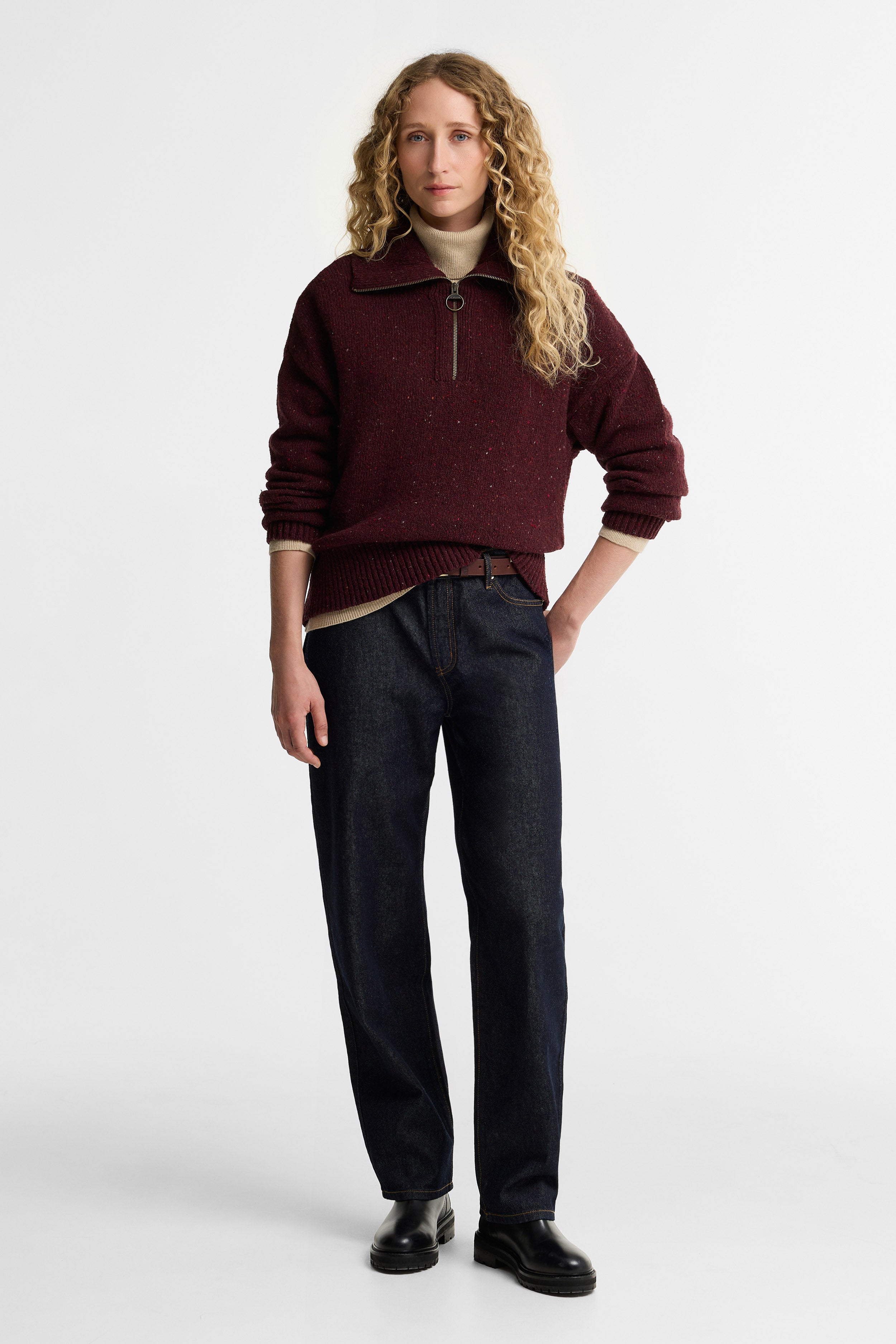 Barbour Lavensdale Half Zip Jumper - Fig