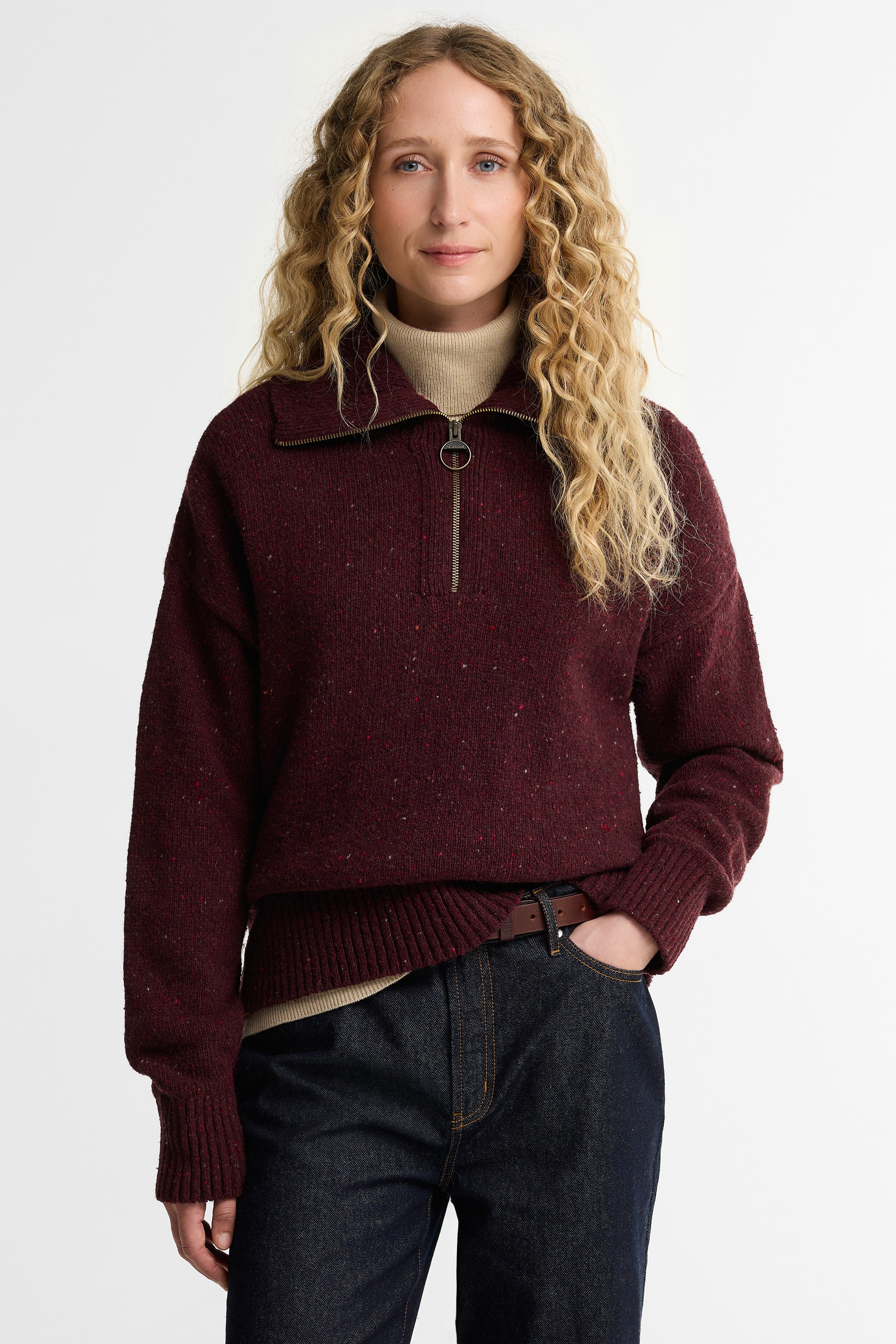 Barbour Lavensdale Half Zip Jumper - Fig