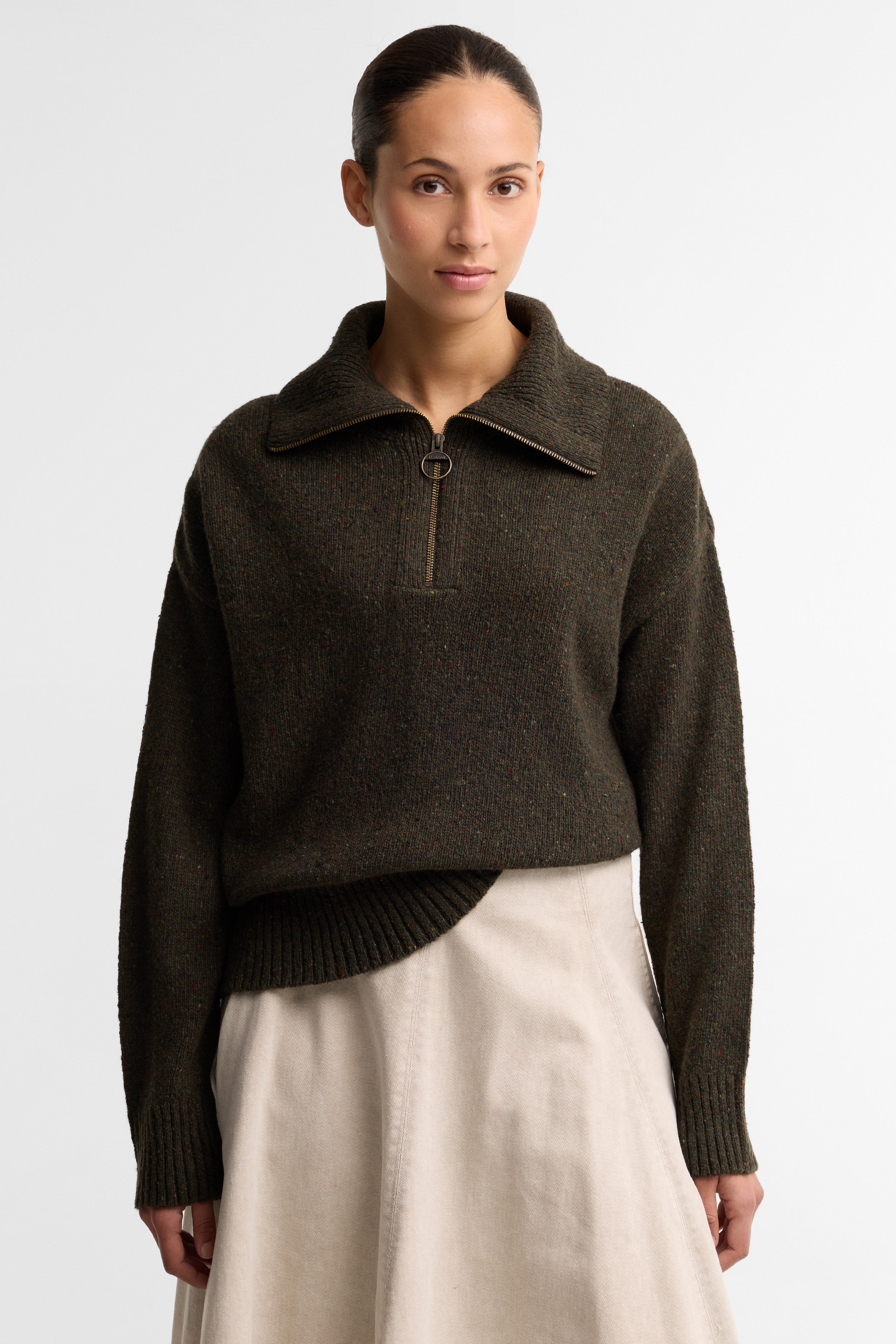 Barbour Lavensdale Half Zip Jumper - Olive