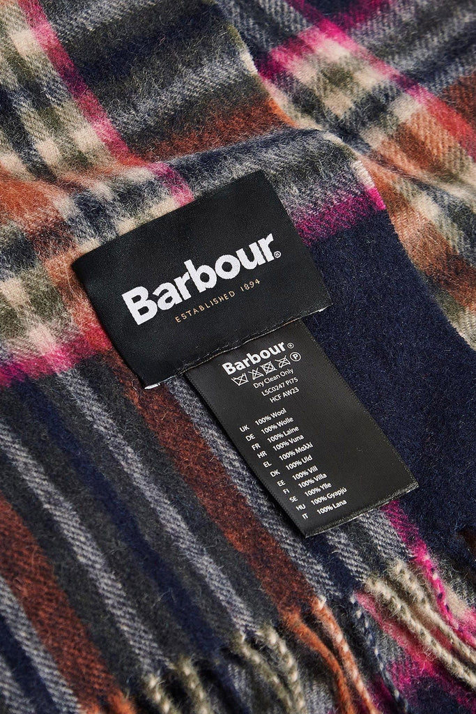 Barbour Lonnen Check Wrap - Pink Dahlia LSC0247_PI75_OS
