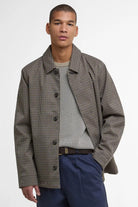 Barbour Lorden Short Showerproof Jacket - Stone/Navy Check