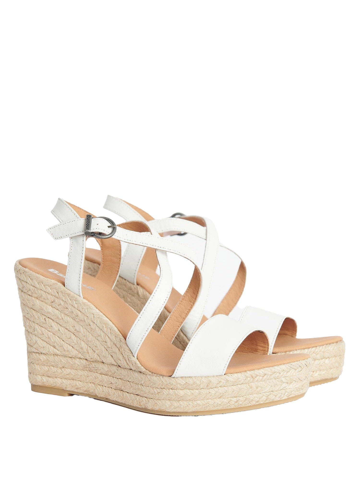 Barbour Lucia Espadrille Wedges - Classic White