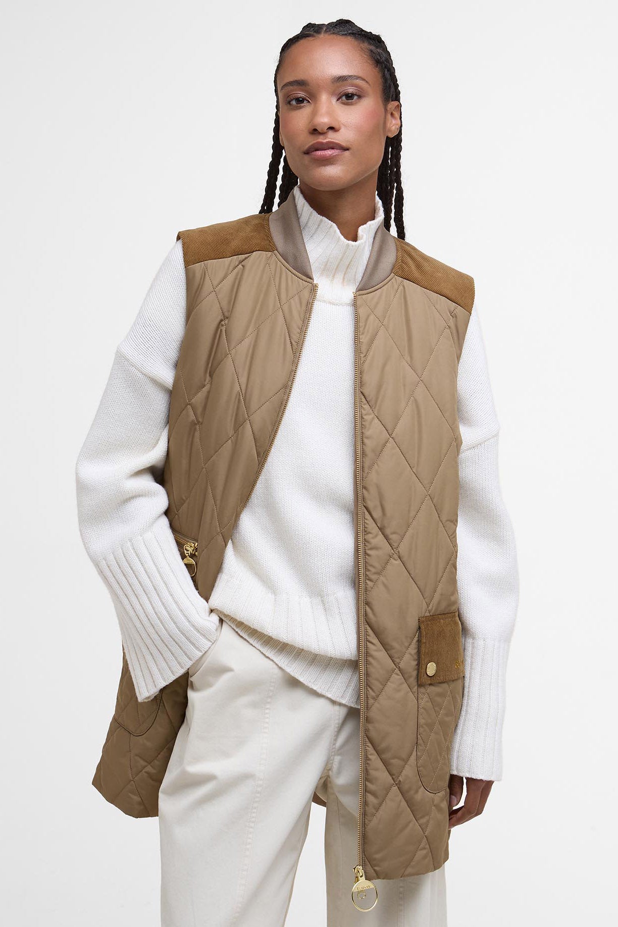 Barbour Lydia Gilet - Military Brown/Ancient Tartan