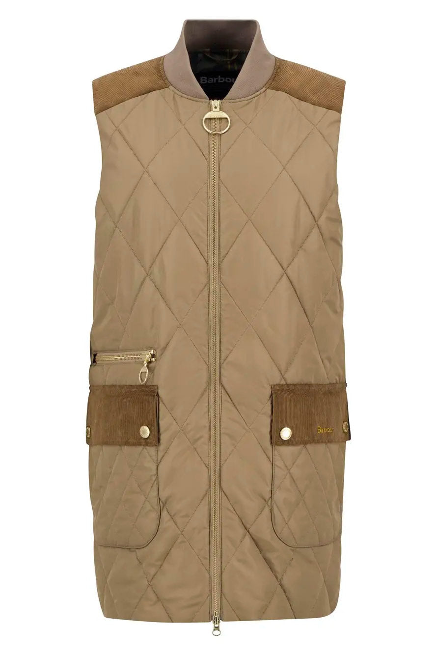 Barbour Lydia Gilet - Military Brown/Ancient Tartan