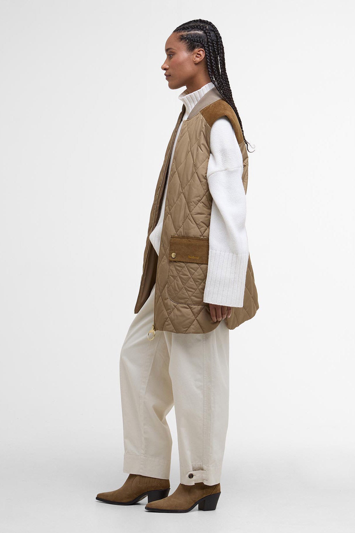 Barbour Lydia Gilet - Military Brown/Ancient Tartan