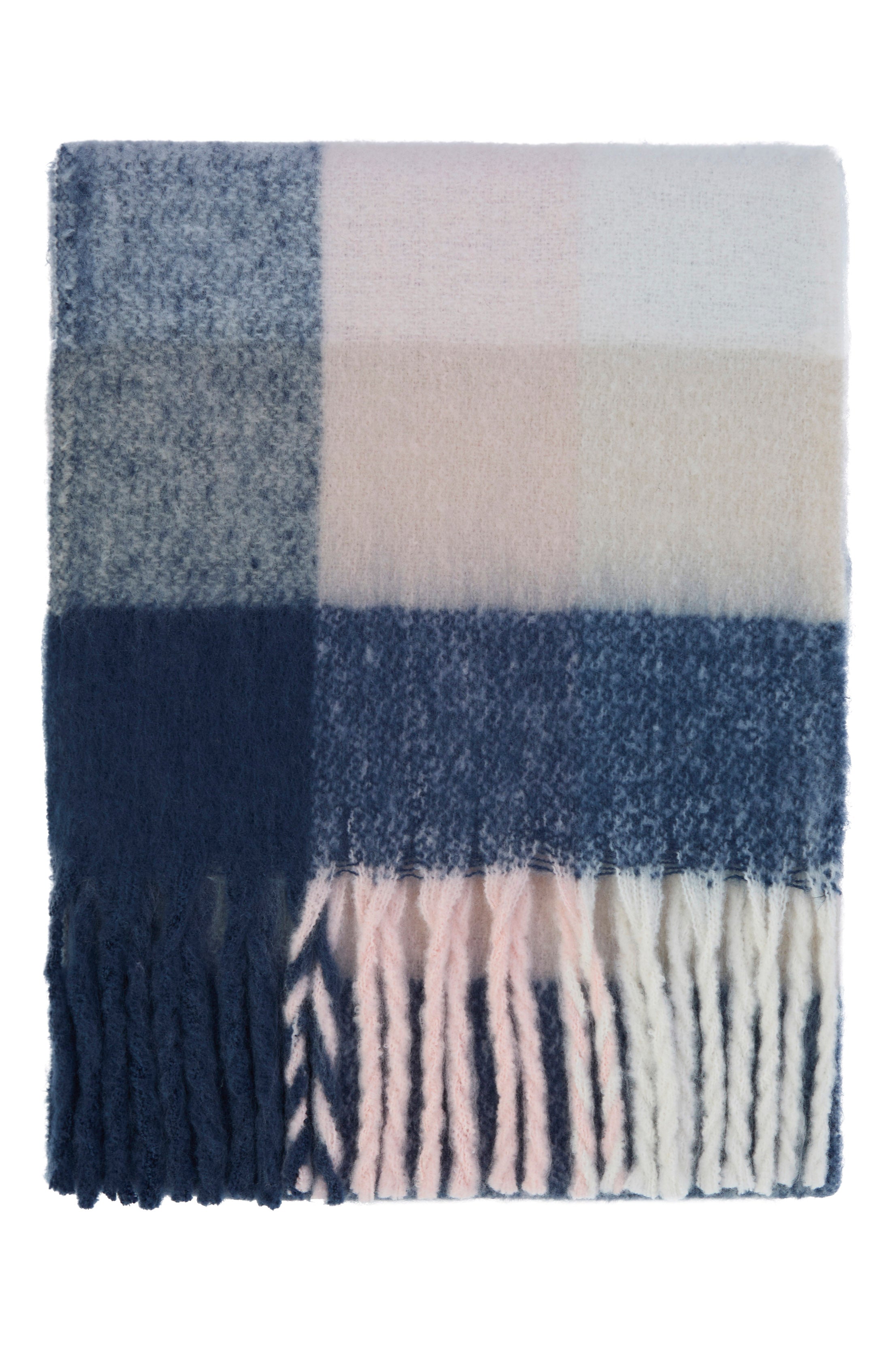 Barbour Marie Check Scarf - Navy/Blush Pink LSC0460_NY91_OS
